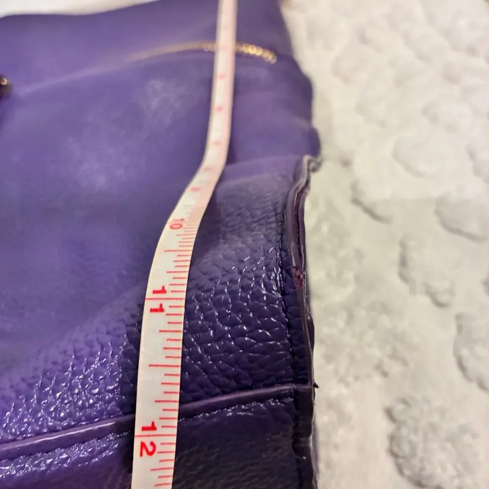 EUC Tote Le Monde Purple Pebble Leather Hobo Shoulder Handbag